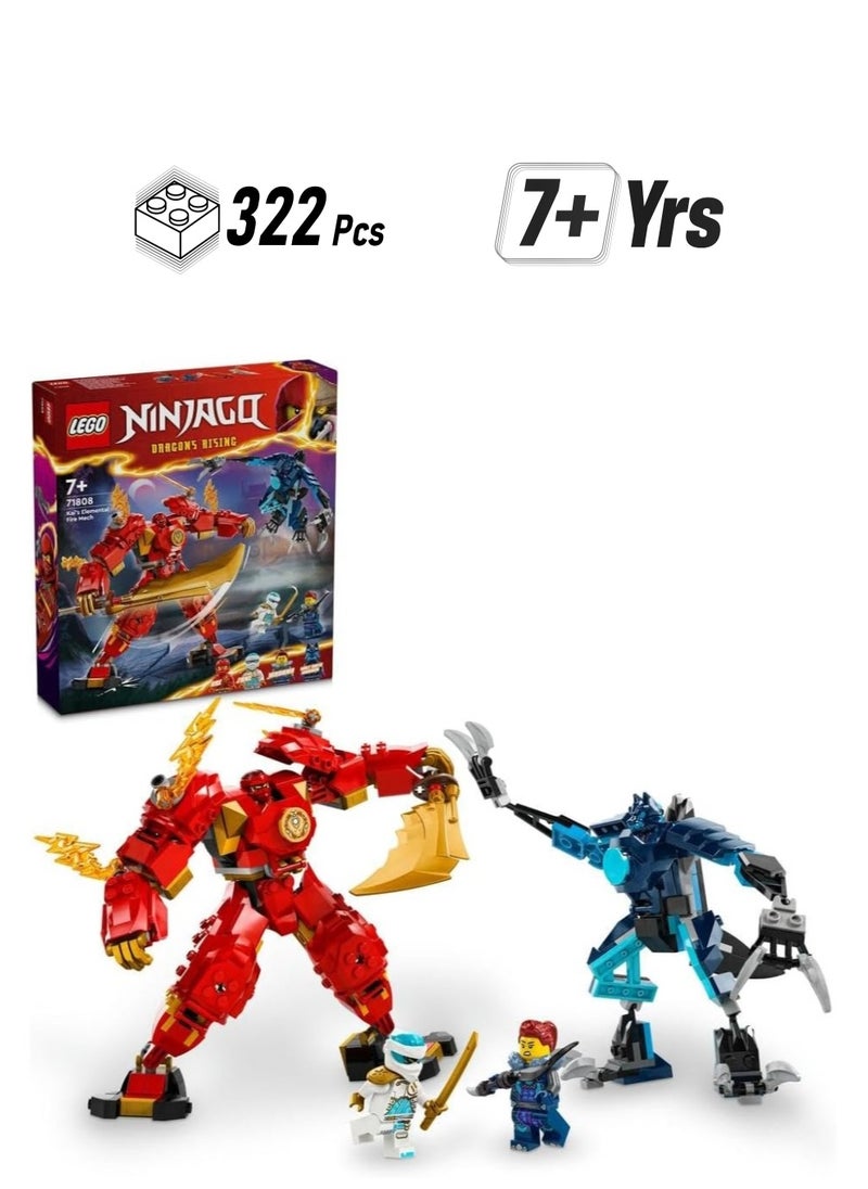 LEGO LEGO Ninjago Kai's Elemental Fire Mech 71808 Building Blocks Toy Set (322 Pieces)  - Image 1