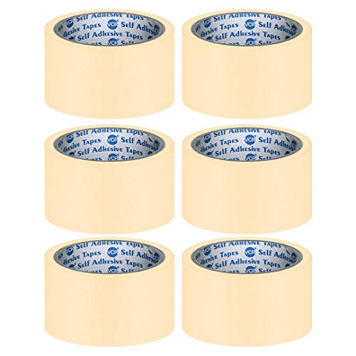 VCR Masking Tape - 20 Meters in Length 48mm / 2" Width - 6 Rolls Per Pack - Easy Tear Tape, Best for Carpenter, Labelling, Painting and leaves no residue after a peel. - Image 1