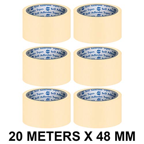 VCR Masking Tape - 20 Meters in Length 48mm / 2" Width - 6 Rolls Per Pack - Easy Tear Tape, Best for Carpenter, Labelling, Painting and leaves no residue after a peel. - Image 2