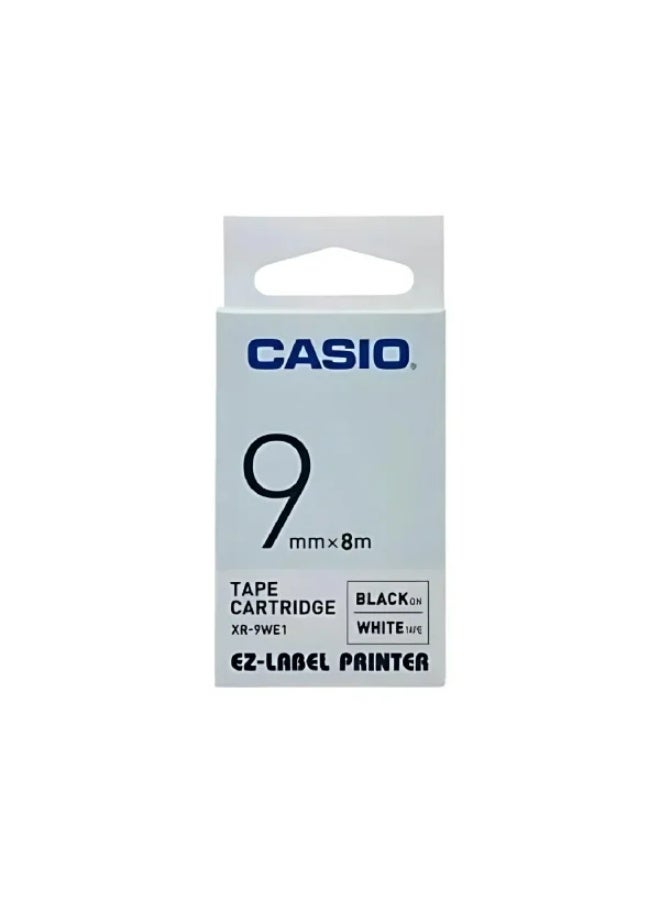 Casio tape cartridge black on white tape XR-9WE1 - Image 1