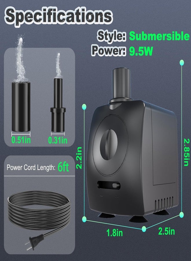 SongLong Submersible Pump 130GPH Ultra Quiet 4ft High Lift for Fountains, Hydroponics, Ponds, Aquariums & More… - Image 2