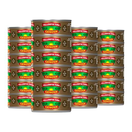 Genova Premium Yellowfin Tuna in Olive Oil 5 Ounce Cans 24Pack  Nutrient Rich High Protein Canned Tuna Fish  Delicious Easy Nutritious Ready to Eat Meals - Image 1