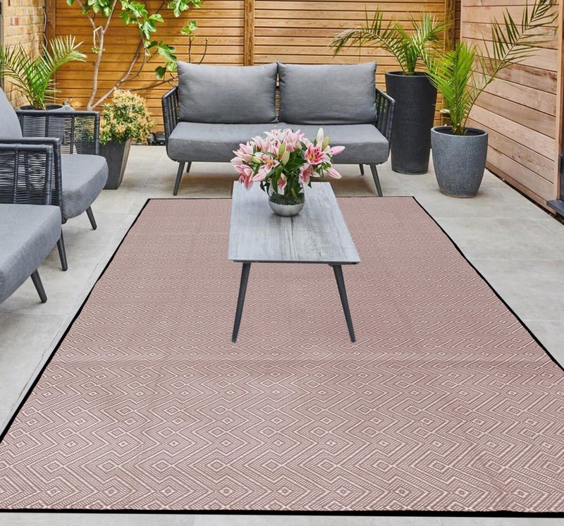 ARSUK Outdoor Patio Rug 6 x 4 ft Weatherproof Indoor and Outdoor Use Ideal for Garden Camping Balcony Carpet Picnic Backyard Lightweight Foldable Recycled Plastic