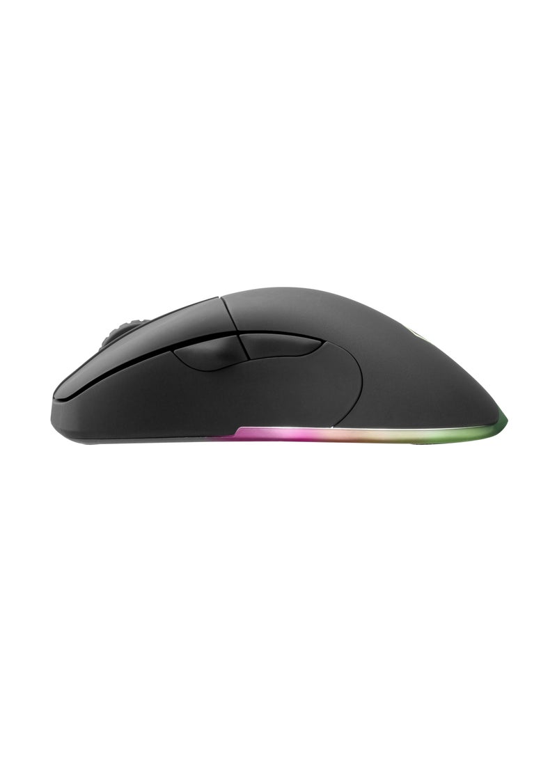 DELTACO GAMING - Deltaco Gaming DM430 Wireless Gaming Mouse 16,000 DPI 1000Hz Polling Rate 46 Hours Battery Life 2.4GHz USB Receiver Stylish Black Gaming Mouse for Windows PC with Programmable Buttons - Image 1