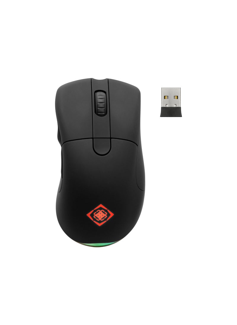 DELTACO GAMING - Deltaco Gaming DM430 Wireless Gaming Mouse 16,000 DPI 1000Hz Polling Rate 46 Hours Battery Life 2.4GHz USB Receiver Stylish Black Gaming Mouse for Windows PC with Programmable Buttons - Image 1