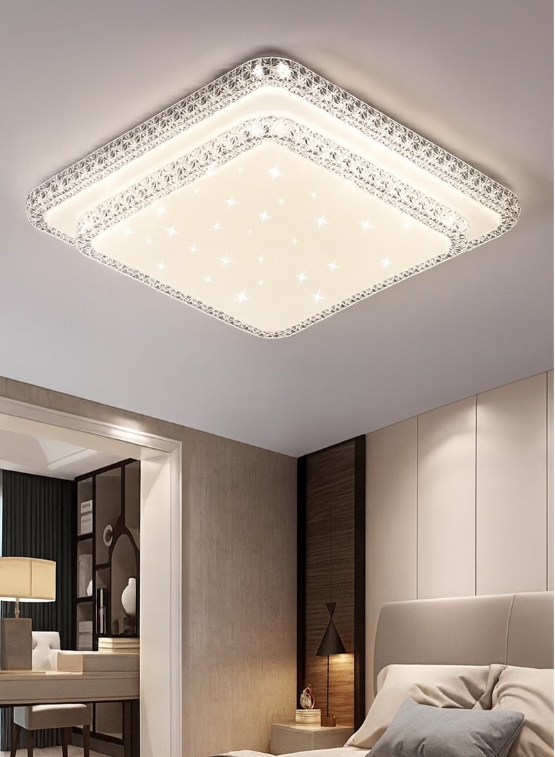AL THURAYAT Modern Luxury Square Ceiling Lamp Indoor Home Decor, It measures 40 cm Acrylic AC220V, 3 Colors Bedroom Lights Surface Mounted LED Ceiling Light - Image 1