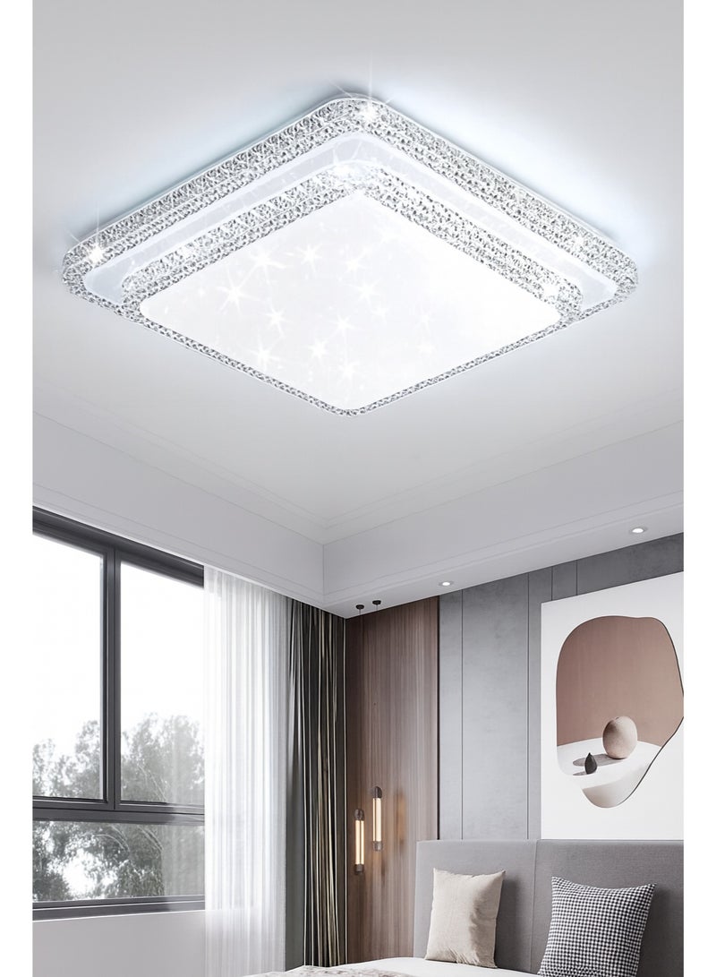 AL THURAYAT Modern Luxury Square Ceiling Lamp Indoor Home Decor, It measures 40 cm Acrylic AC220V, 3 Colors Bedroom Lights Surface Mounted LED Ceiling Light - Image 2