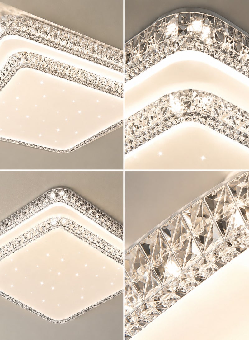 الثريات مصباح سقف LED مربع 40 سم – إضاءة ثلاثية الألوان – تصميم حديث – إنارة سقفية أنيقة لغرفة النوم وغرفة المعيشة - Image 3