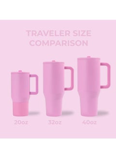 HydroJug HydroJug Traveler - 40 oz Water Bottle with Handle & Flip Straw - Fits in Cup Holder, Leak Resistant Tumbler-Reusable Insulated Stainless Steel & Rubber Base - Gifts for Women & Me  - Image 4