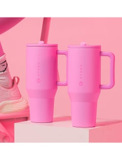 HydroJug HydroJug Traveler - 40 oz Water Bottle with Handle & Flip Straw - Fits in Cup Holder, Leak Resistant Tumbler-Reusable Insulated Stainless Steel & Rubber Base - Gifts for Women & Me  - Image 5
