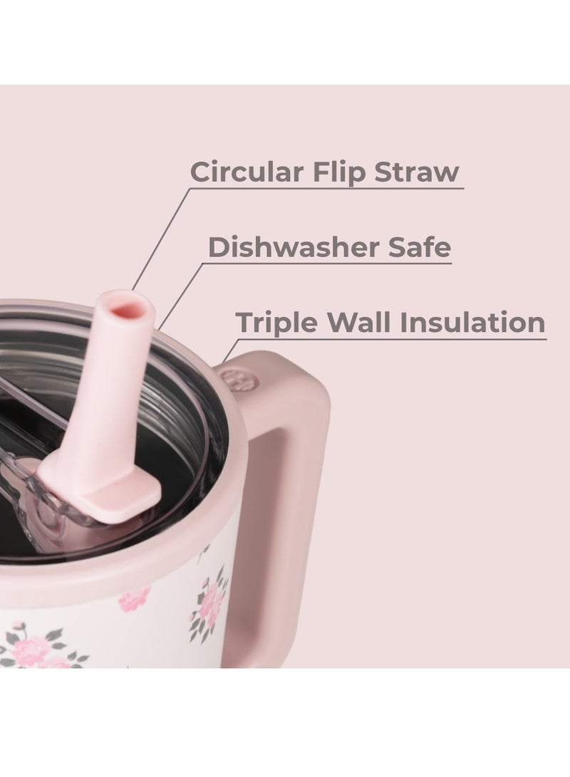 إبريق مائي Hydrojug Traveler - زجاجة ماء 40 أونصة مع مقبض وقش قش - يناسبها في حامل الكأس ، وتسرب مقاومة للبهلوان المعزول المقاوم للصدأ والقاعدة المطاطية - هدايا للنساء و ME - Image 4
