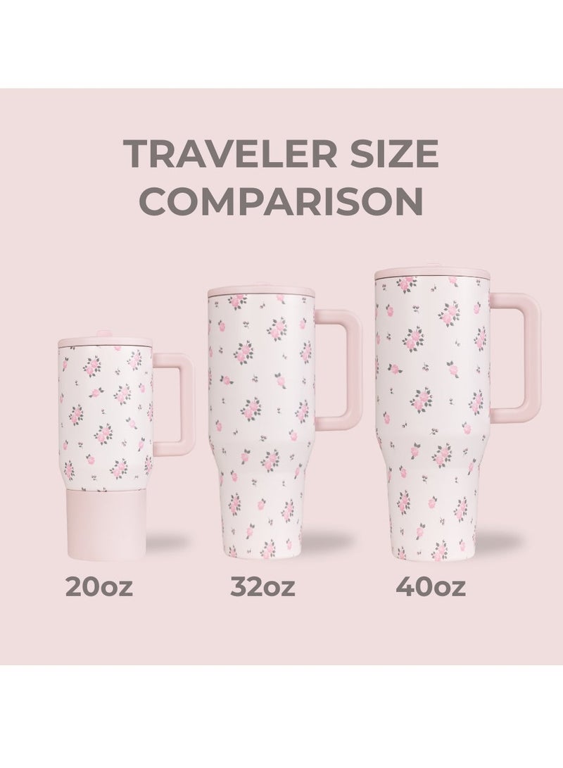 إبريق مائي Hydrojug Traveler - زجاجة ماء 40 أونصة مع مقبض وقش قش - يناسبها في حامل الكأس ، وتسرب مقاومة للبهلوان المعزول المقاوم للصدأ والقاعدة المطاطية - هدايا للنساء و ME - Image 5