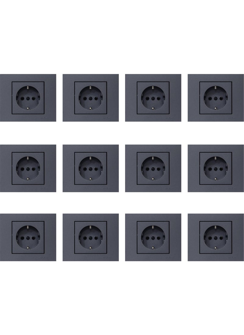 Ovivo - Grano Smoked Grounded Socket 12 PCS with Frame - Image 1