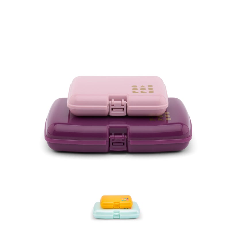 Caboodles Care Pack + Lil Bit Set, Pink & Violet, Travel Organizers for Makeup, Snap-Tight Latch for Mess-Free Travel, Compact Size - Image 1
