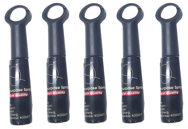 Aura Plastic Empty Spray Bottle Pocket Spray Bottle With Belt Hook Black Spray Bottle 20 ML Set Of 5 - Image 1