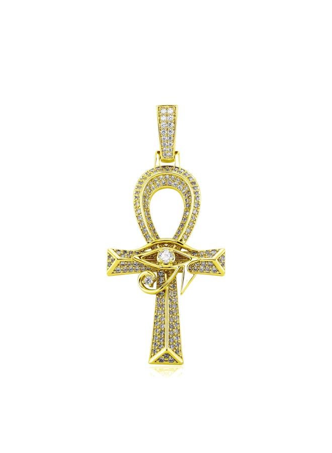 European And American Hip Hop Pendant Horus Eye Anhe Cross Men's And Women's Necklace Full Diamond All-match Fashion Jewelry 
