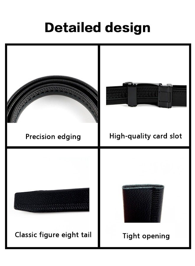 بالجملة حزام رجالي من الجلد الصناعي بإبزيم دبوس (أسود) - Image 2