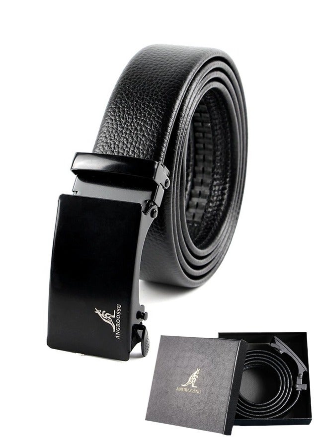 بالجملة حزام رجالي من الجلد الصناعي بإبزيم دبوس (أسود) - Image 1