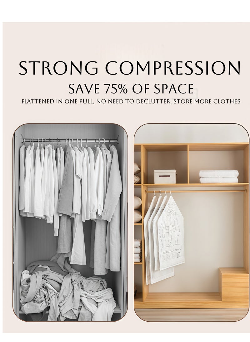 Hanging vacuum storage bags, space saving, long 70x120 cm, vacuum sealed storage bags for suits, dresses, coats or jackets, wardrobe storage and organization 5 70*90 cm clothing storage bags + free  - Image 4