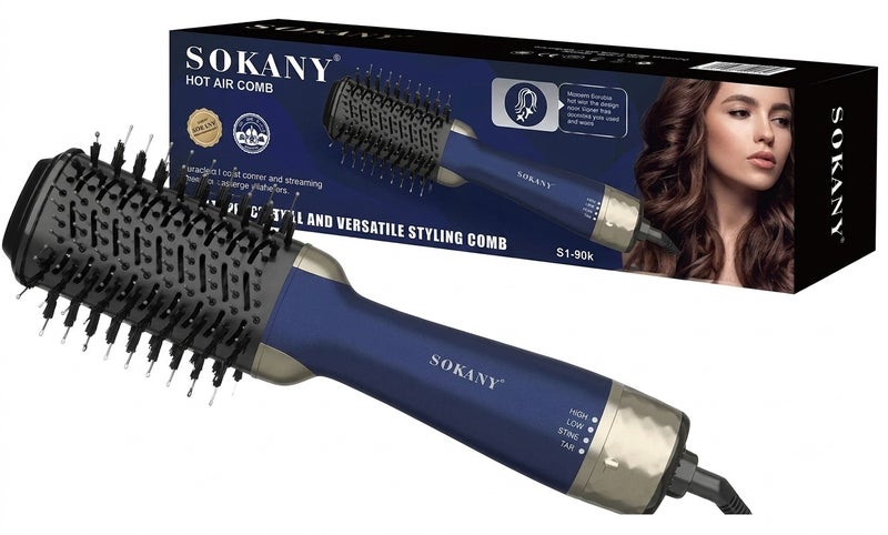 sokany SK-904A Hair dryer Hot Air Comb Multi Functional and Versatile Styling Comb - 1200W - Image 1