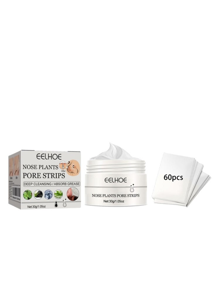 EELHOE Nose Pore Strips Gentle In Blackhead Remover Mask Wrinkle & Dark Circles Facial Pore Cleanser Purifying Face Mask Nose Strips 30G  - Image 5