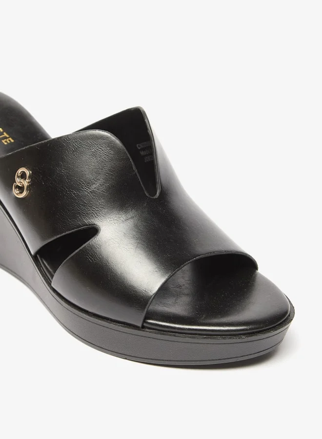 Celeste Women's Solid Slip-On Wedge Heel Sandals