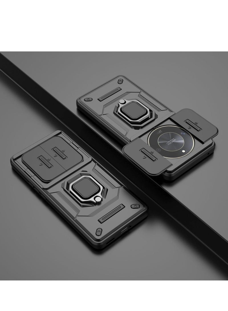 Slide Camera Phone Case Honor X9b 5G Cover Luxury Armor PC Shockproof Metal Ring Stand Protective Back Cover  X9b 5G /X50 5G - Image 3