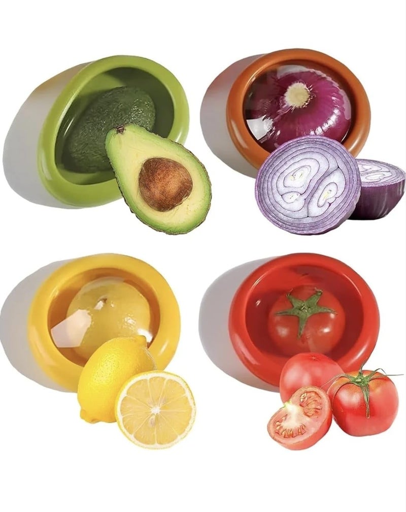 Fomoholic Fruits & Vegetables Storage Box Set of 4 | Anti-Oxidation Airtight Containers for Fridge | BPA-Free, Stackable, Freshness Preserving Organiser for Kitchen & Refrigerator Use - Image 1