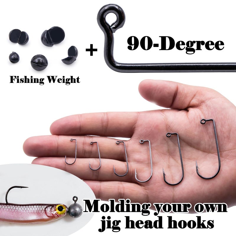FishTrip 90-Degree Jig Hooks Fishing - 100pcs Aberdeen Long Shank Hook Jig Maker for Freshwater Saltwater Fly Tying 8# - Image 3