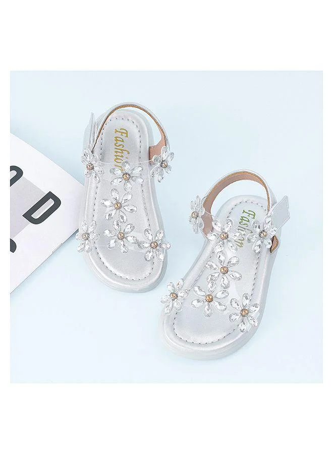 Mark & Mia Mark & Mia Floral Applique Sandals - Silver