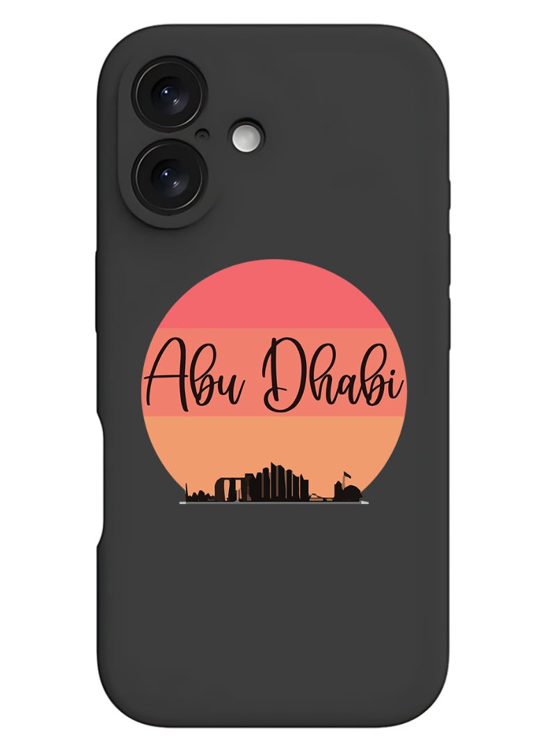 Theodor iPhone 16 Black Protective Slim Fit Case Liquid Silicone Cover with Full Body Protection Anti-Scratch Shockproof Case For iPhone - Abu dhabi Sun - Image 1