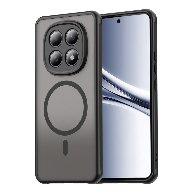 غطاء MagSafe بTPU + PC لـ Redmi Note 15 باللون أزرق مغناطيسي بوظيفة حامل من مادة TPU مع مغناطيس قوي وملمس غير لامع مع حامل قائم مع مقاوم للخدش للتنقل اليومي سهل التخزين سهل الحمل - Image 2