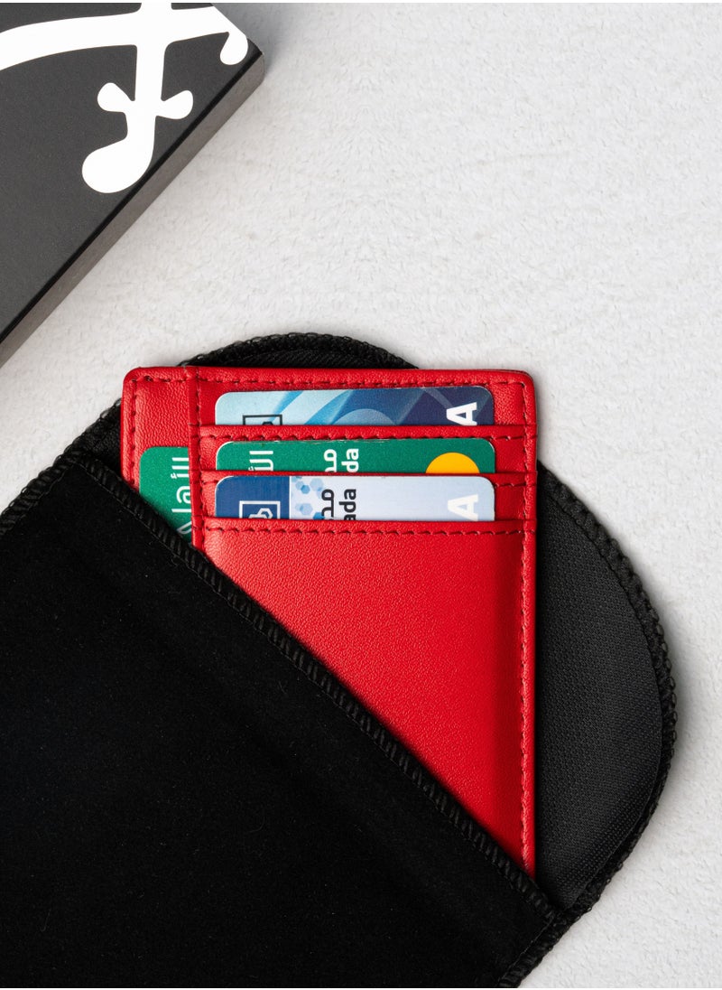 Tawqiy - Leather Card Holder Red Wallet Saudi Emblem - Image 1