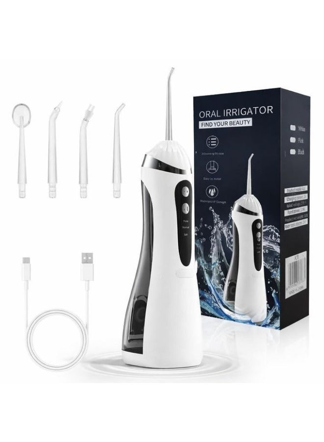 Professional cordless water flosser for teeth with 3 modes and 4 interchangeable heads, rechargeable and waterproof, portable design for home and travel, provides deep cleaning. - Image 2