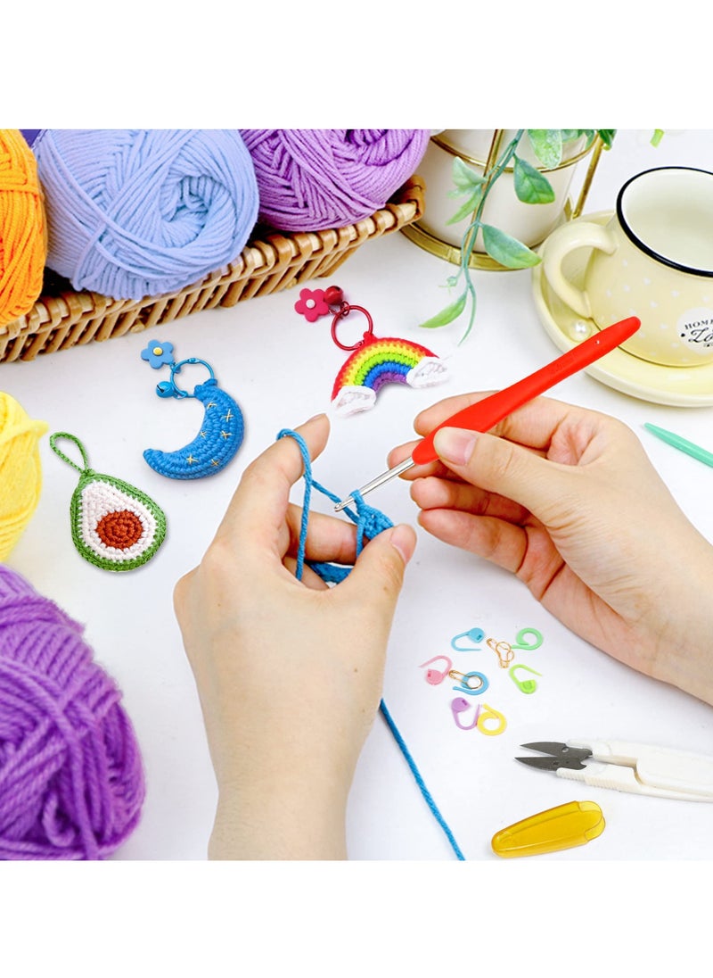 XiuWoo - 113 PCS Crochet Kit for Beginners Adults Kids, Crochet Kits Include Yarn, 73PCS Crochet Accessories Set Including Ergonomic Hooks - Image 1