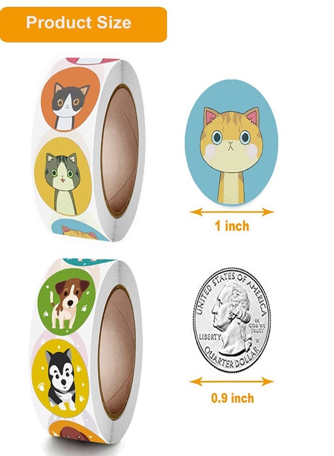 Hohamn Dog and Cat Stickers for Kids,16 Designs 1000 Pcs Dog Cat Cartoon Labels Stickers for Birthday Party Favors,School Reward,Scrapbooking - Image 3