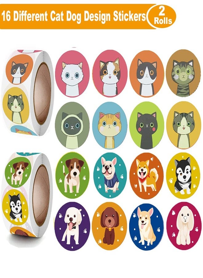 Hohamn Dog and Cat Stickers for Kids,16 Designs 1000 Pcs Dog Cat Cartoon Labels Stickers for Birthday Party Favors,School Reward,Scrapbooking - Image 2