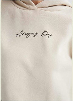 DeFacto Basic Long Sleeve Text Print Sweatshirt  - Image 5