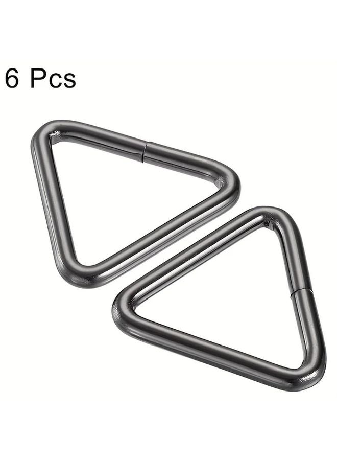 25mm Zinc Alloy Triangle Ring Buckle Split 6pcs Hardware Accessories Black - Image 5