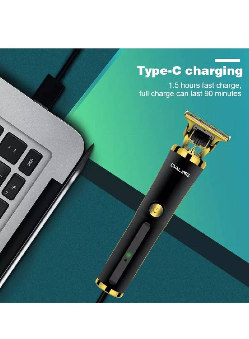 Daling push shear DL 1513 Rechargeable hair trimmer Cordless 60 Minutes Runtime Beard Trimmer for Men (Black) - Image 3