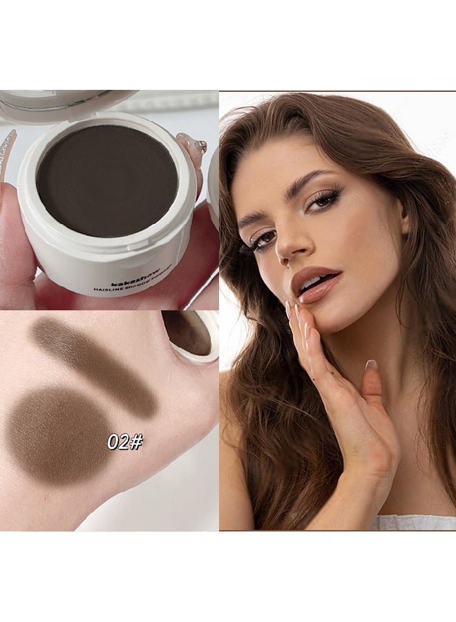kakashow Hair Shadow Powder,Hairline Powder, Shadow Powder Quickly Covers Hair Roots, Brow and Beard Lines Anti-Smudge 48 Hours, For Bald Spots, Forehead Grooming Powder Instant Coverage for Hairline (02#Brown) - Image 4