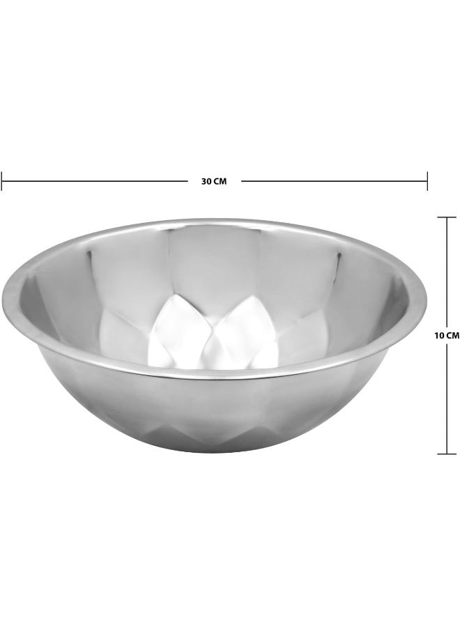RAJ RK Stainless Steel Diamond Bowl, 38 Cm, RK0122, Mixing Bowl, Baking Bowl, Storage Bowl, Serving Bowl, Grey - Image 4