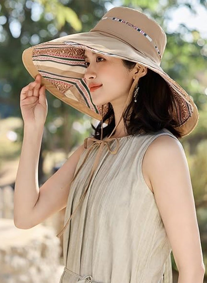 Sweet Life Wide Brim Women Summer Sun Floppy Hat Beach Bucket Fishing Hats Reversible Packable Outdoor UV Protection - Image 2