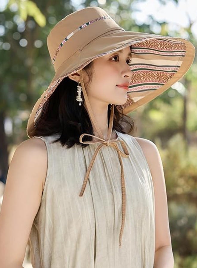Sweet Life Wide Brim Women Summer Sun Floppy Hat Beach Bucket Fishing Hats Reversible Packable Outdoor UV Protection - Image 3