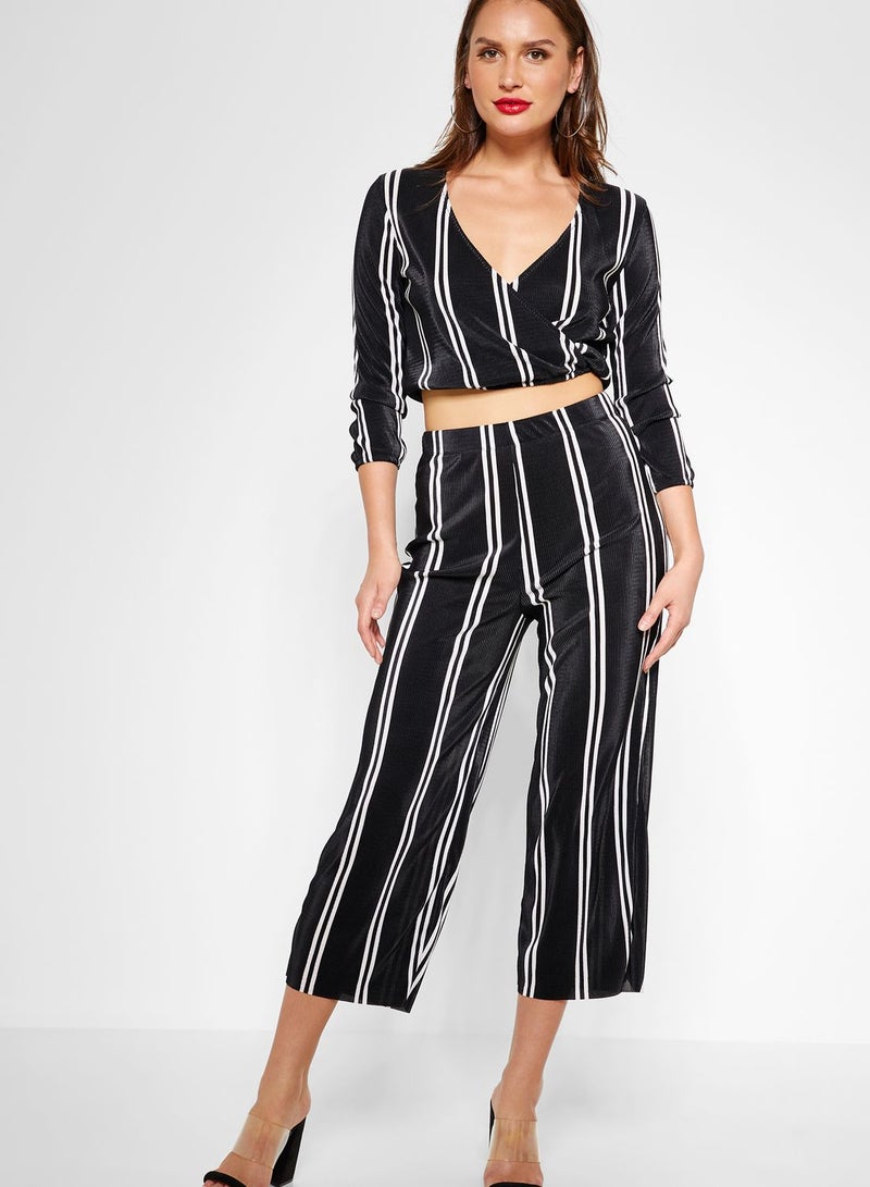Miss Selfridge Striped Plisse Pants - Image 4