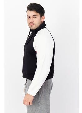 French Connection Men Hooded Colorblock Full Zip Sweatshirt, Black  - Image 4