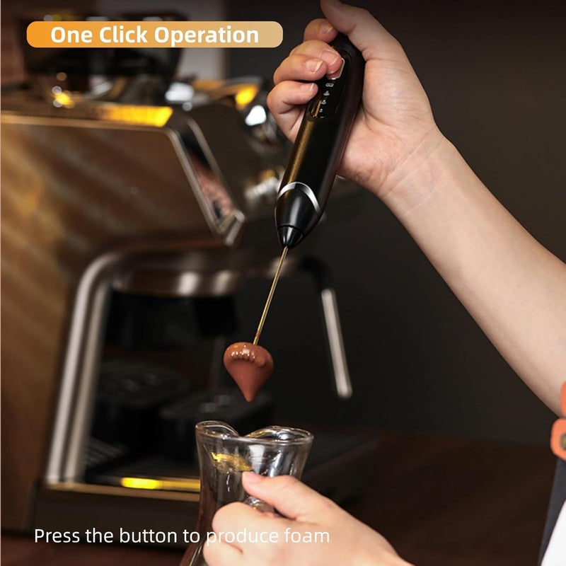 Lullaxx Milk Frother Handheld, Electric Frothers,Coffee Milk Frother, Dough Mixer, Foam Maker, Suitable for Coffee, Milk, Whipping Eggs, Kneading Dough(with stand, black, rechargeable) - Image 5
