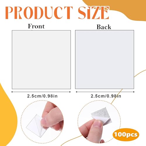 CLITHS 100 Pcs Square Mirror Adhesive Acrylic Mini Craft Mirrors, Small Mosaic Mirror Set for DIY Crafts, Scrapbooking & Home Wall Decor (1 Inch) - Image 2
