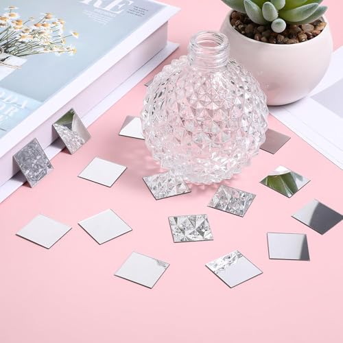 CLITHS 100 Pcs Square Mirror Adhesive Acrylic Mini Craft Mirrors, Small Mosaic Mirror Set for DIY Crafts, Scrapbooking & Home Wall Decor (1 Inch) - Image 5