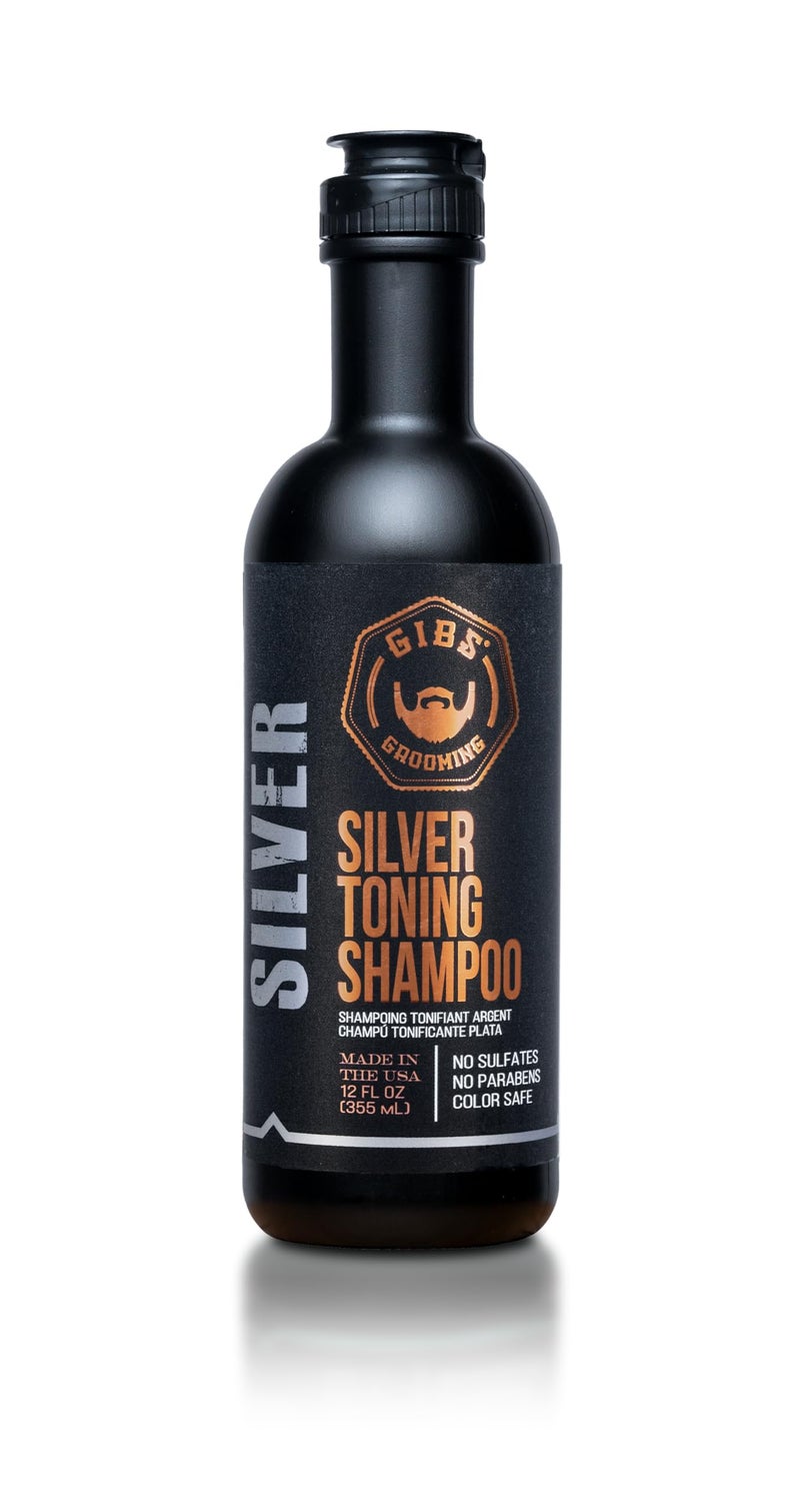 GIBS Silver Shampoo, Purple Shampo for Men and Women, Reduces Brassy and Yellow Tones, Color Safe, 12 oz - Image 1